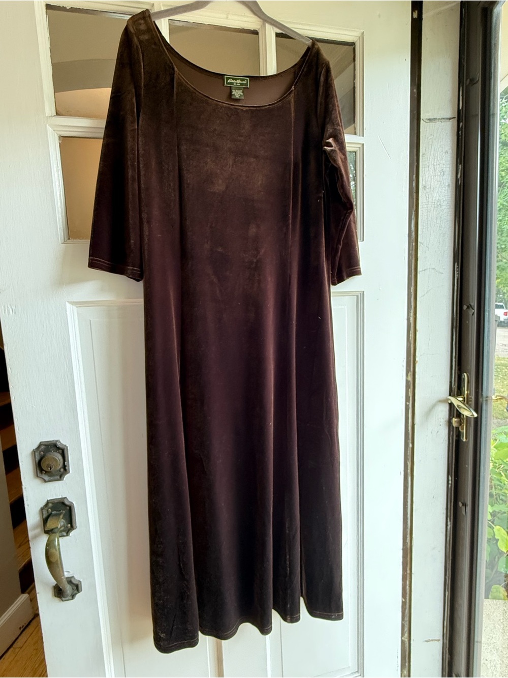 Eddie Bauer Brown Velvet Maxi Dress